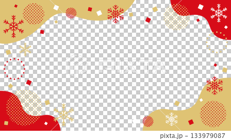 冬季雪花抽象幾何圖案邊框素材背景素材 16:9 尺寸向量金 冬季雪花抽象幾何圖案邊框素材背景素材 16:9 尺寸向量金 133979087