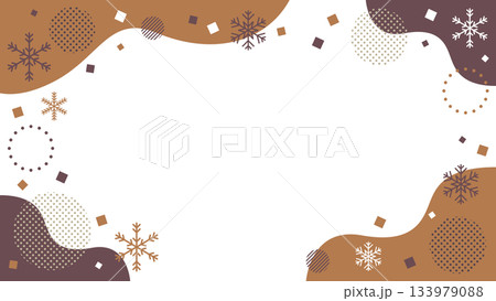 ウィンター 雪 結晶 抽象的な幾何学模様のフレーム素材 背景素材 16:9サイズ ベクター 茶色系 ウィンター 雪 結晶 抽象的な幾何学模様のフレーム素材 背景素材 16:9サイズ ベクター 茶色系 133979088