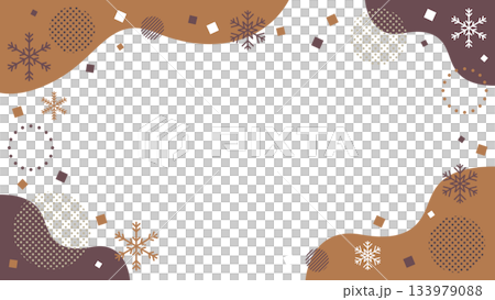 冬季雪花抽象幾何圖案邊框素材背景素材 16:9 尺寸向量棕色 冬季雪花抽象幾何圖案邊框素材背景素材 16:9 尺寸向量棕色 133979088