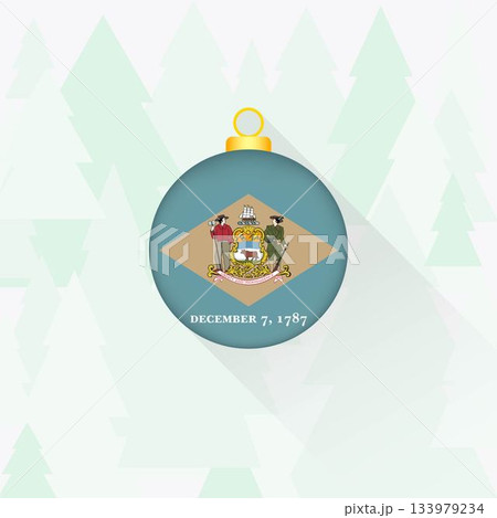 Delaware State Flag Christmas Decoration. Delaware State Flag Christmas Decoration. 133979234