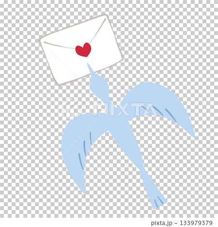 嘴裡叼著信飛的鳥 133979379