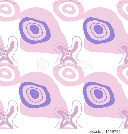 Spots, lines, dots. A seamless vector pattern of minimalist, trendy, hand-drawn abstract elements 133979444