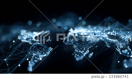 Global network background with connection paths and data points. Global network background with connection paths and data points. 133980741