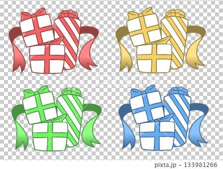 Set of 4 gift box illustrations Set of 4 gift box illustrations 133981266