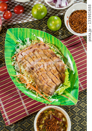 pork steak with sauce pork steak with sauce 133981688