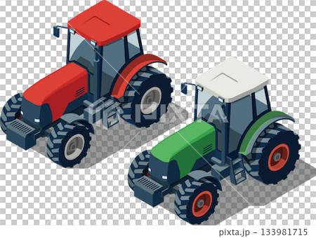 Isometric farm tractor illustration 133981715