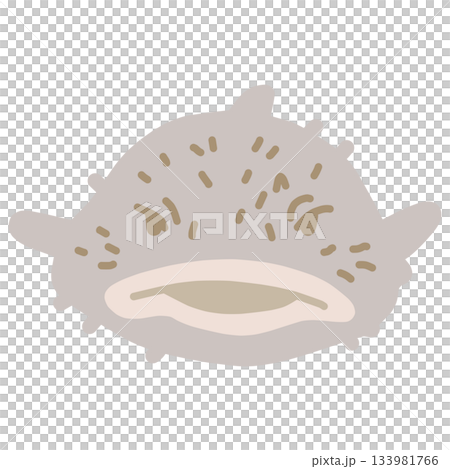 A simply deformed illustration of a blobfish A simply deformed illustration of a blobfish 133981766