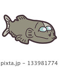 シンプルにデフォルメしたかわいいデメニギスのイラスト 133981774