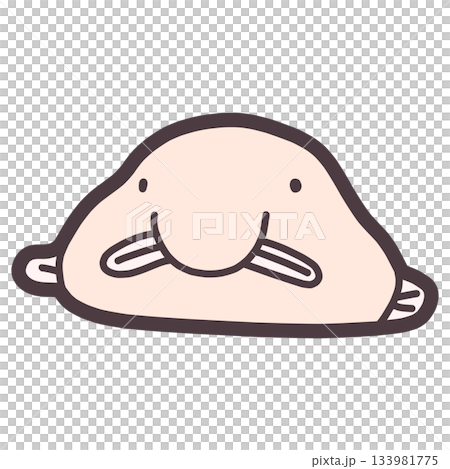 A simply deformed illustration of a blobfish A simply deformed illustration of a blobfish 133981775