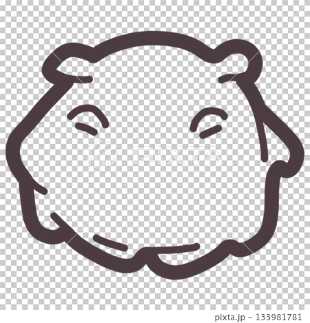 シンプルにデフォルメしたかわいいメンダコのイラスト 133981781