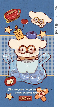 Adorable Cartoon Animal and Food Illustrations with Playful Sweet Designs 133982072