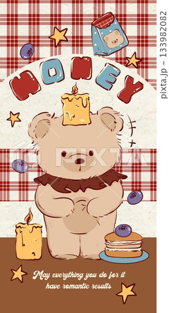 Adorable Cartoon Animal and Food Illustrations with Playful Sweet Designs 133982082