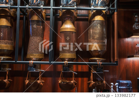 coffee beans in Starbucks Reserve Roastery, Shanghai, China coffee beans in Starbucks Reserve Roastery, Shanghai, China 133982177