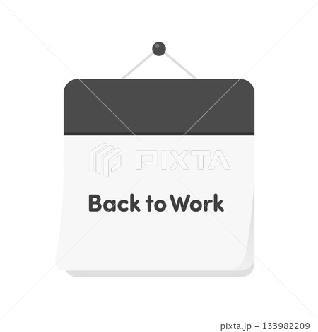 Back to Workの文字が入った日めくりカレンダーのアイコン - 仕事始めや連休明けのイメージ Back to Workの文字が入った日めくりカレンダーのアイコン - 仕事始めや連休明けのイメージ 133982209