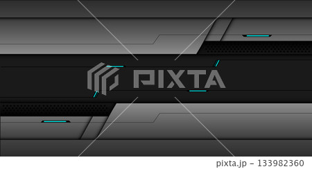 Abstract metal black line cyber circle mesh geometric design modern futuristic technology background vector 133982360