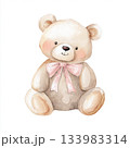 Cute Watercolor Teddy Bear Illustration Isolated on White Background 133983314