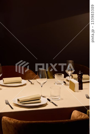 classy and wellstructured environment illuminated subtly for professional client meetings and dining 133983389