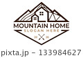 Nature concept mountain home or villa logo design emblem 133984627