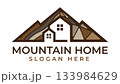 Mountain home or villa logo design template with color brown 133984629