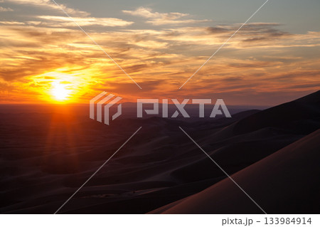 Khongoryn Els sand dunes landscape, Mongolia. Gobi desert Khongoryn Els sand dunes landscape, Mongolia. Gobi desert 133984914