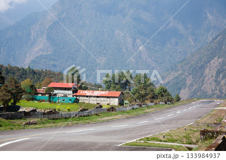 Tenzing Hillary airport view, Lukla, Nepal Tenzing Hillary airport view, Lukla, Nepal 133984937