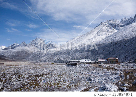 Landscape from Pheriche town area, EBC trekking, Nepal Landscape from Pheriche town area, EBC trekking, Nepal 133984971