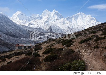 Landscape from Pheriche town area, EBC trekking, Nepal 133984978