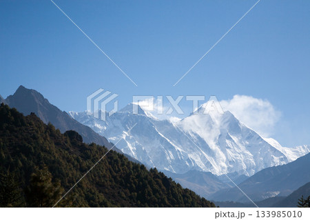 First viewpoint of Everest summit from EBC trekking, Nepal 133985010