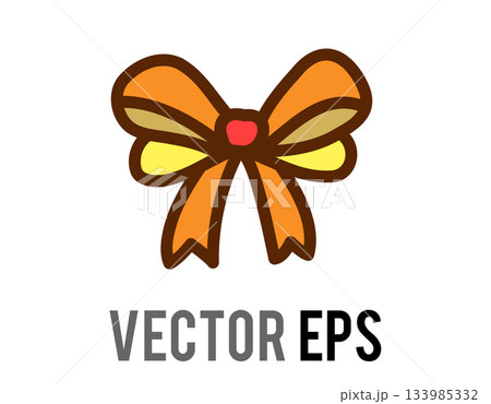 Colorful cartoon bow illustration with orange, yellow, and brown colors o Colorful cartoon bow illustration with orange, yellow, and brown colors o 133985332