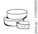 stacked cheese wheels hand-drawn vector illustration 133986060