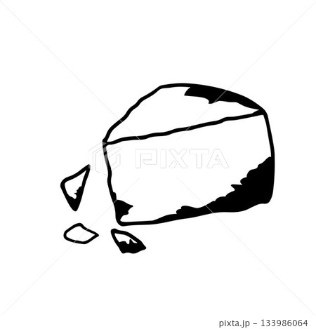 cut piece of Parmesan cheese on white background hand-drawn vector illustration cut piece of Parmesan cheese on white background hand-drawn vector illustration 133986064