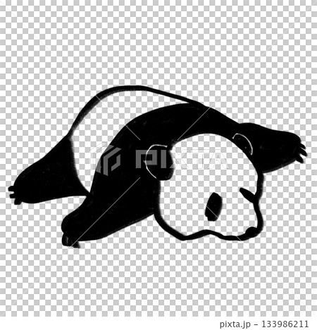 Cute panda hand-drawn illustration "Tired" 133986211