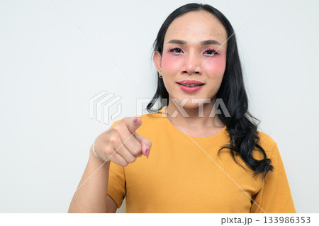 portrait of a young Asian transgender person portrait of a young Asian transgender person 133986353