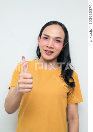 portrait of a young Asian transgender person portrait of a young Asian transgender person 133986374