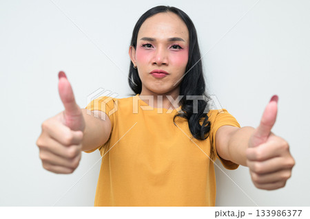 portrait of a young Asian transgender person 133986377