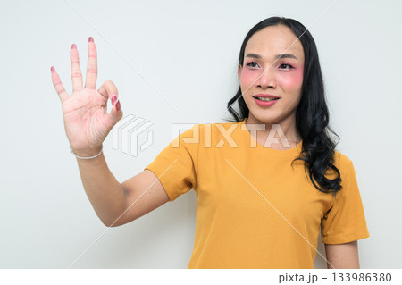 portrait of a young Asian transgender person 133986380