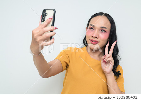 portrait of a young Asian transgender person portrait of a young Asian transgender person 133986402