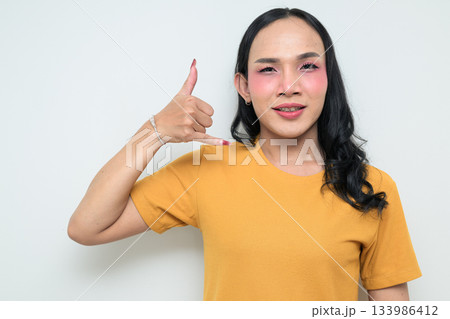 portrait of a young Asian transgender person 133986412