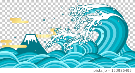 The Great Waves and Mount Fuji The Great Waves and Mount Fuji 133986493