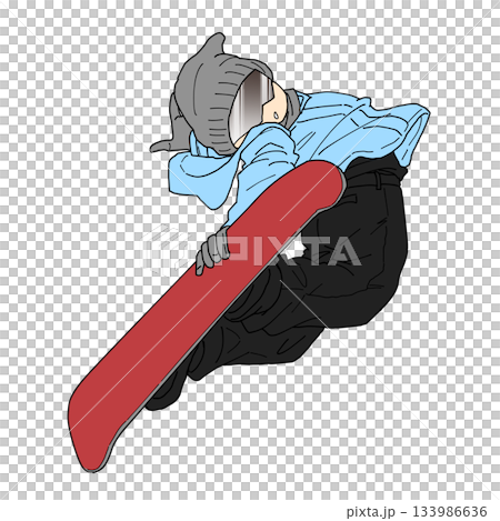 スノボで大技を決める男性2 133986636