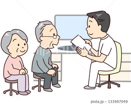 高齢者、受診をする。夫婦 133987049