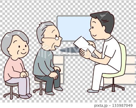 高齢者、受診をする。夫婦 133987049