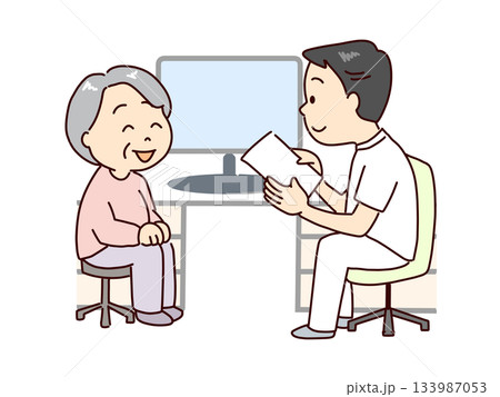 高齢者、診察を受ける 133987053