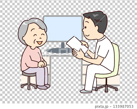 高齢者、診察を受ける 133987053