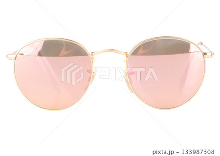 sunglasses on white bakground pink sunglasses on white bakground pink 133987308