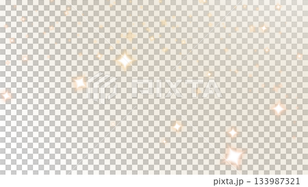 透明背景のゴールドきらめきスターエフェクト 133987321