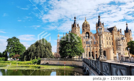 Schwerin, Germany - July 23 2023: Beautiful Schwerin Castle Schwerin, Germany - July 23 2023: Beautiful Schwerin Castle 133987739