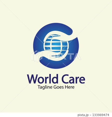 World Care Logo Template Design Vector, Emblem, Design Concept, Creative Symbol, Icon. World Care Logo Template Design Vector, Emblem, Design Concept, Creative Symbol, Icon. 133989474