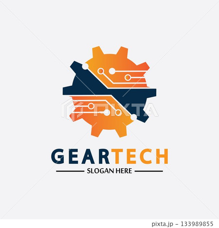 Tech gear logo vector design template. Technology Logo Template Design Vector, Emblem, Design Concept, Creative Symbol, Icon Tech gear logo vector design template. Technology Logo Template Design Vector, Emblem, Design Concept, Creative Symbol, Icon 133989855