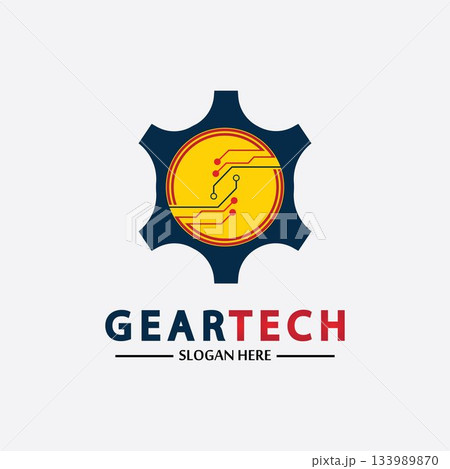 Tech gear logo vector design template. Technology Logo Template Design Vector, Emblem, Design Concept, Creative Symbol, Icon Tech gear logo vector design template. Technology Logo Template Design Vector, Emblem, Design Concept, Creative Symbol, Icon 133989870